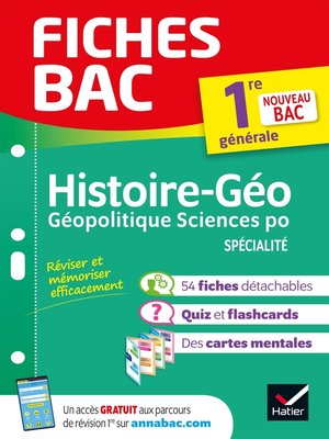 cover image of Fiches bac HGGSP 1re générale (spécialité)